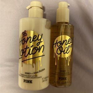Pink honey oil and lotion set